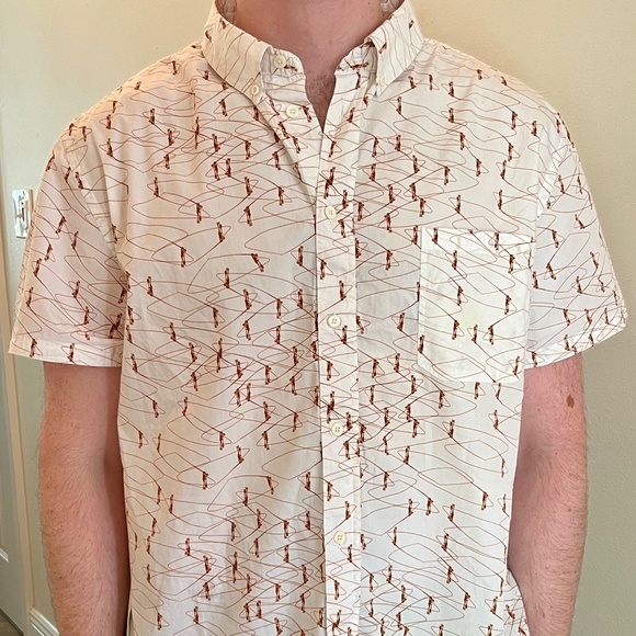 👕 Billy Reid Graphic Short-Sleeve Button-Up Shirt – Size XXL - Picture 1 of 4